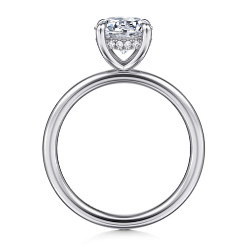 14K White Gold Round  Diamond Engagement Ring