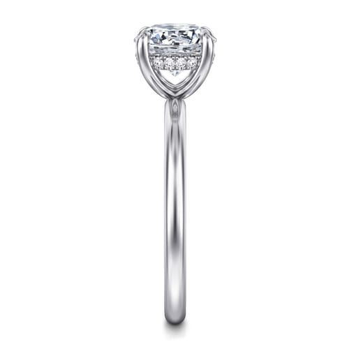 14K White Gold Round  Diamond Engagement Ring