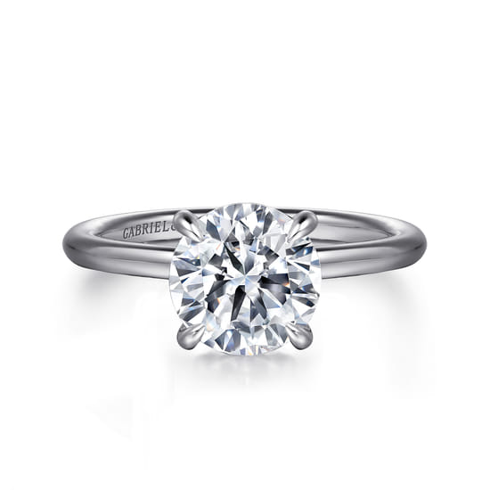Gabriel - 14K White Gold Round  Diamond Engagement Ring
