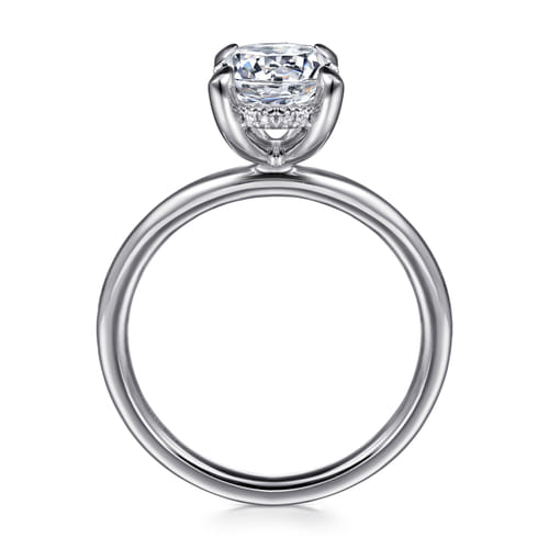 14K White Gold Round  Diamond Engagement Ring