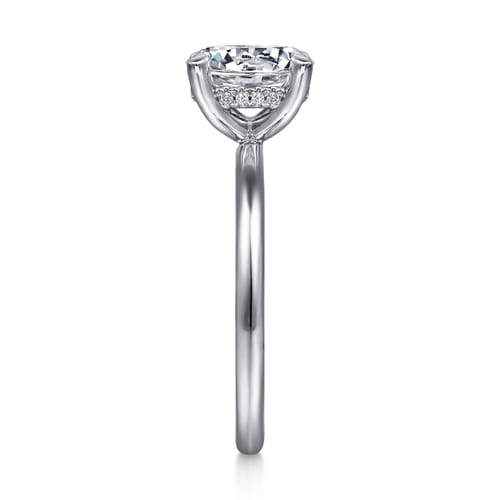 14K White Gold Round  Diamond Engagement Ring