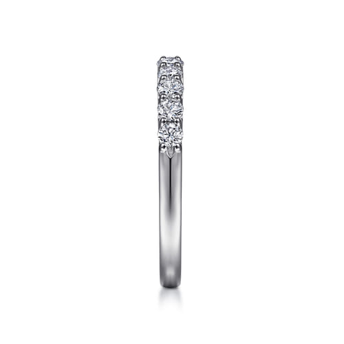14K White Gold Round 11 Stone Diamond Anniversary Band