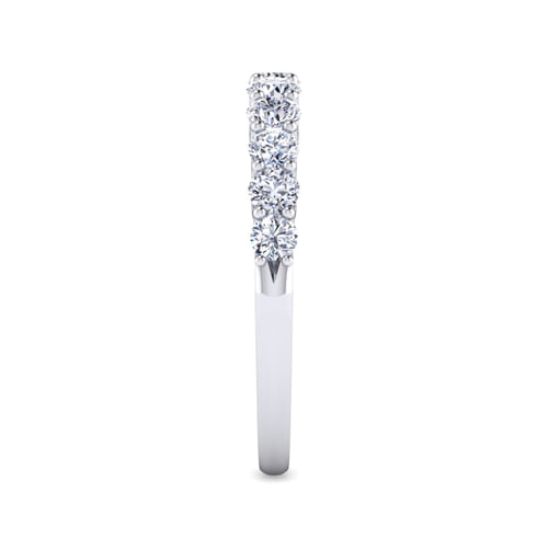 14K White Gold Round 11 Stone Diamond Anniversary Band