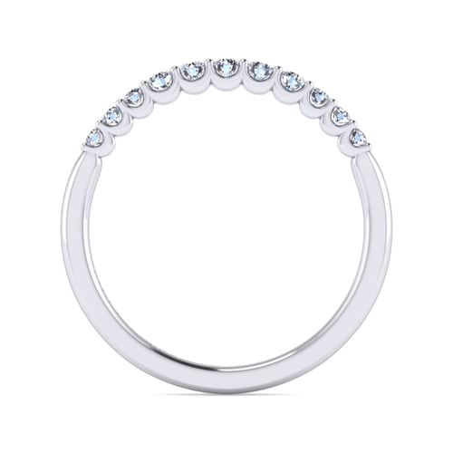 14K White Gold Round 11 Stone Diamond Anniversary Band