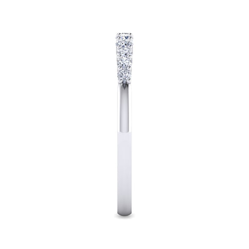 14K White Gold Round 11 Stone Diamond Anniversary Band