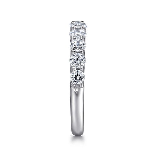 14K White Gold Round 11 Stone Diamond Anniversary Band