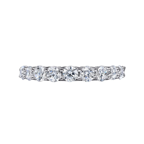 14K White Gold Round 11 Stone Diamond Anniversary Band