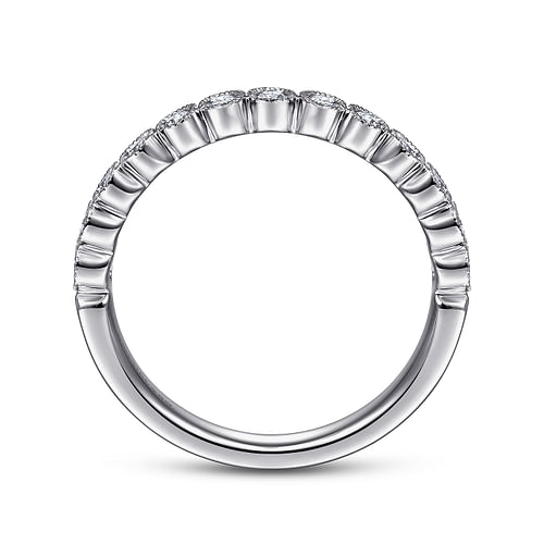 14K White Gold Round 13 Stone Diamond Anniversary Band