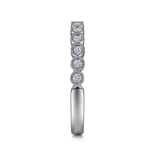 14K White Gold Round 13 Stone Diamond Anniversary Band