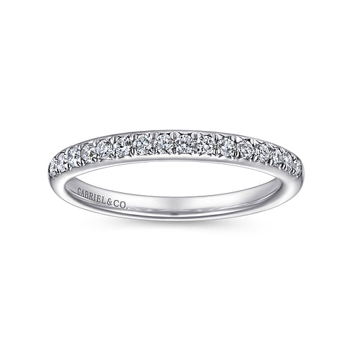 14K White Gold Round 16 Stone Diamond Wedding Band