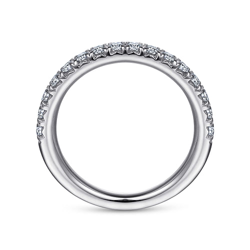 14K White Gold Round 16 Stone Diamond Wedding Band