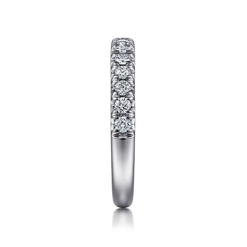 14K White Gold Round 16 Stone Diamond Wedding Band