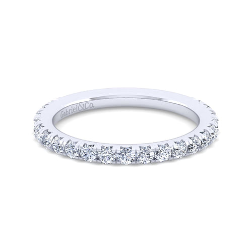 14K White Gold Round 21 Stone Diamond Anniversary Band