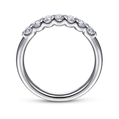 14K White Gold Round 7 Stone Diamond Anniversary Band