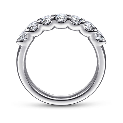 14K White Gold Round 7 Stone Diamond Anniversary Band