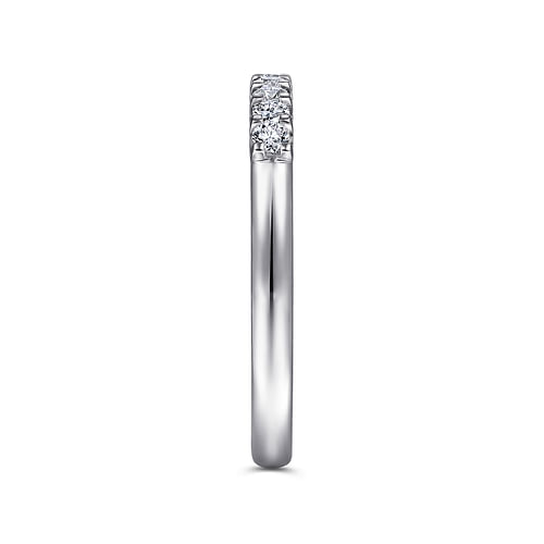 14K White Gold Round 9 Stone Diamond Anniversary Band