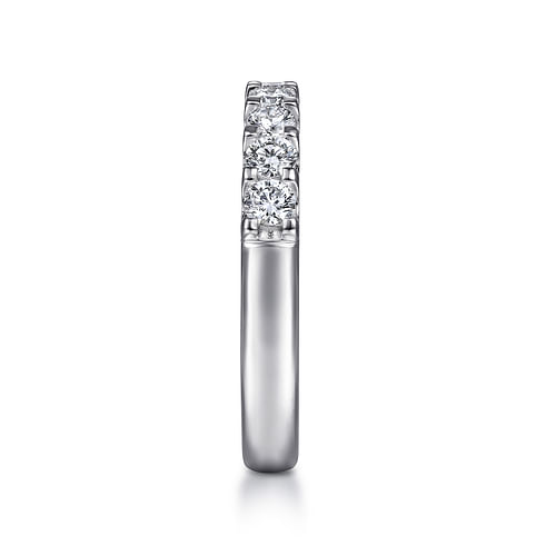 14K White Gold Round 9 Stone Diamond Anniversary Band