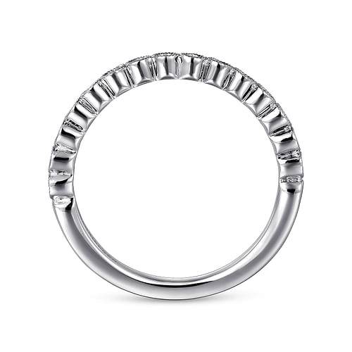 14K White Gold Round Bezel Set Diamond Anniversary Band