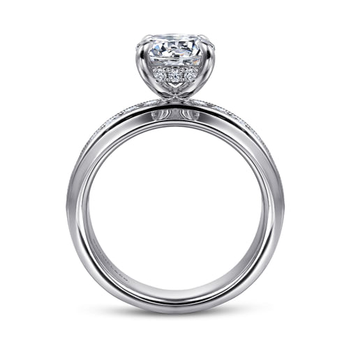 14K White Gold Round Channel Set Diamond Engagement Ring