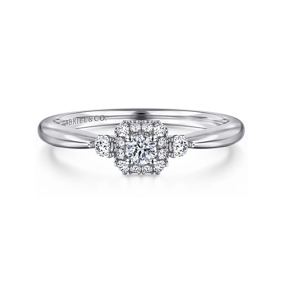 Gabriel - 14K White Gold Round Complete Diamond Engagement Ring