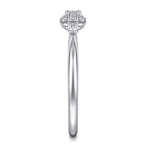 14K White Gold Round Complete Diamond Engagement Ring
