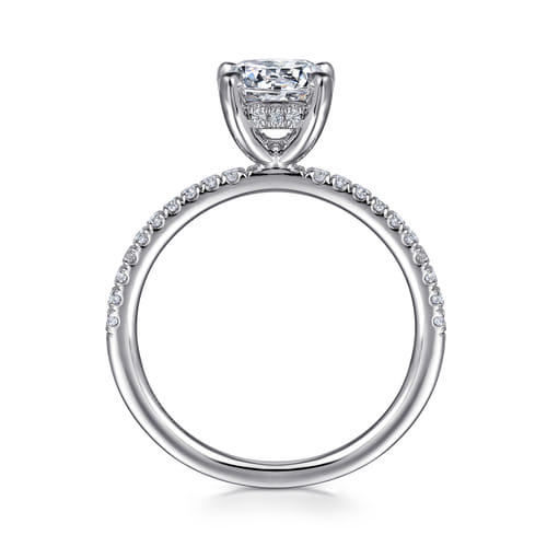 14K White Gold Round Cut Diamond Engagement Ring