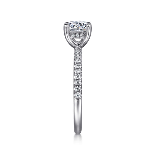 14K White Gold Round Cut Diamond Engagement Ring
