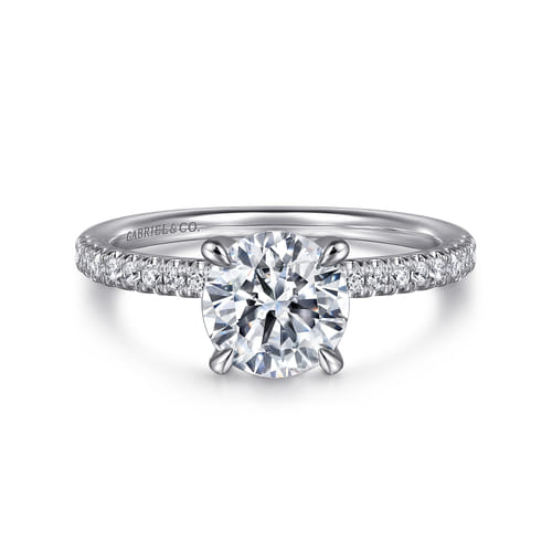 14K White Gold Round Cut Diamond Engagement Ring 14K White Gold Round Cut Diamond Engagement Ring