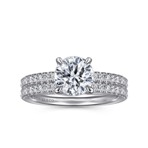 14K White Gold Round Cut Diamond Engagement Ring 14K White Gold Round Cut Diamond Engagement Ring