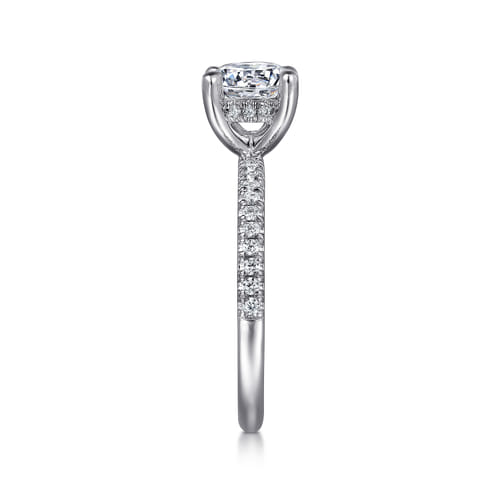 14K White Gold Round Cut Diamond Engagement Ring 14K White Gold Round Cut Diamond Engagement Ring