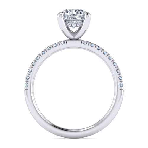 14K White Gold Round Cut Diamond Engagement Ring