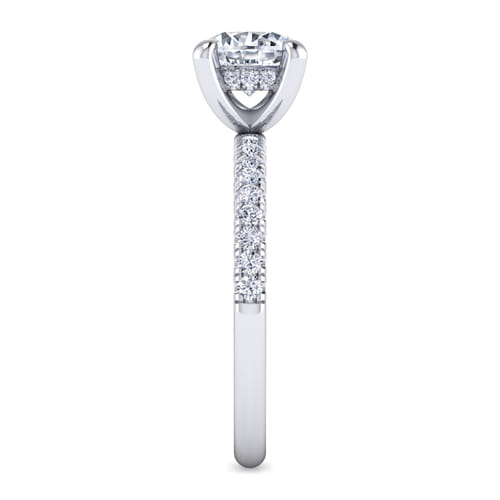14K White Gold Round Cut Diamond Engagement Ring