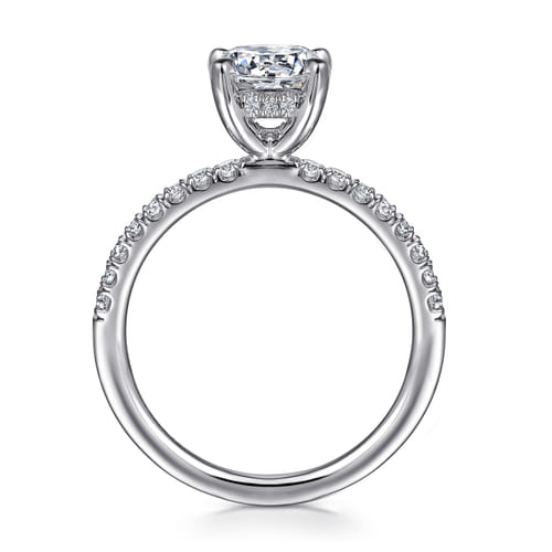14K White Gold Round Cut Diamond Engagement Ring