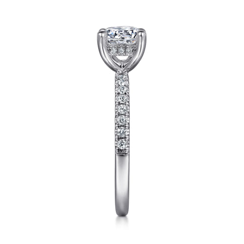 14K White Gold Round Cut Diamond Engagement Ring