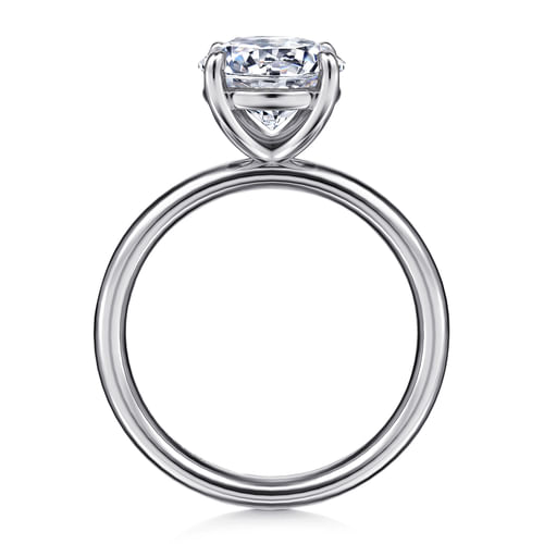 14K White Gold Round Cut Solitaire Diamond Engagement Ring
