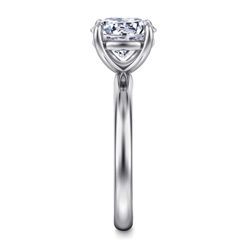 14K White Gold Round Cut Solitaire Diamond Engagement Ring