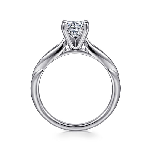 14K White Gold Round Diamond Channel Set Engagement Ring