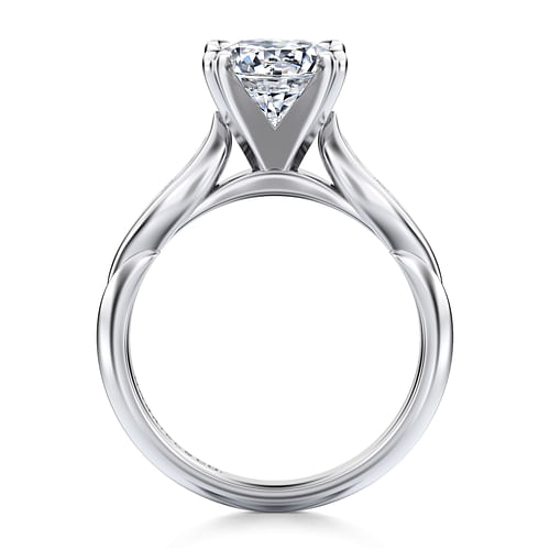 14K White Gold Round Diamond Channel Set Engagement Ring