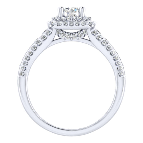 14K White Gold Round Diamond Channel Set Engagement Ring