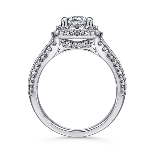 14K White Gold Round Diamond Channel Set Engagement Ring