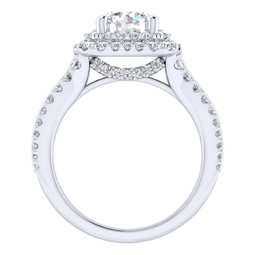 14K White Gold Round Diamond Channel Set Engagement Ring