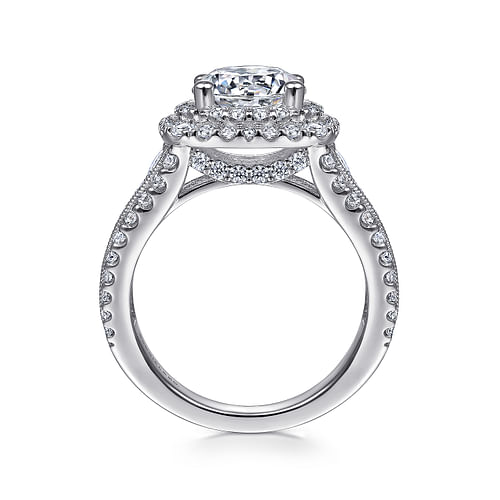 14K White Gold Round Diamond Channel Set Engagement Ring