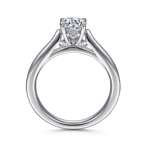 14K White Gold Round Diamond Channel Set Engagement Ring