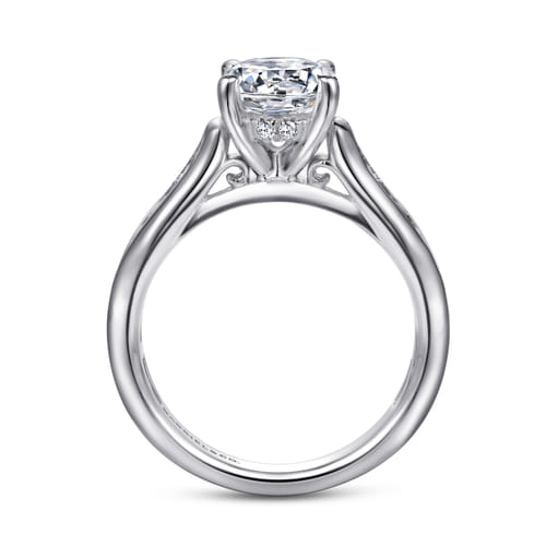 14K White Gold Round Diamond Channel Set Engagement Ring