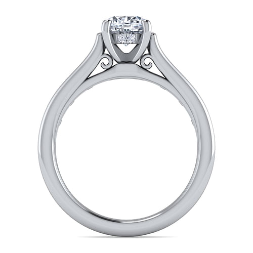 14K White Gold Round Diamond Channel Set Engagement Ring