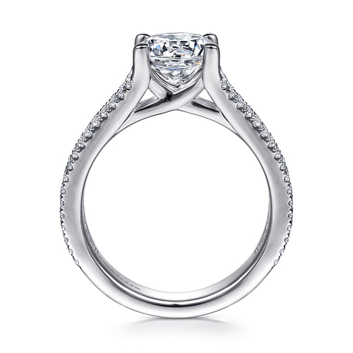 14K White Gold Round Diamond Channel Set Engagement Ring