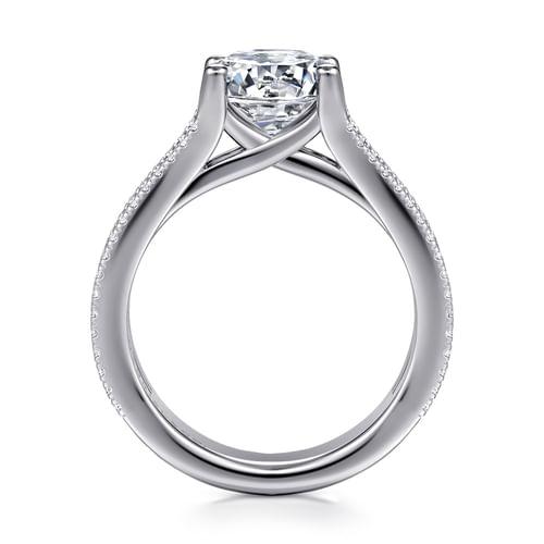14K White Gold Round Diamond Channel Set Engagement Ring