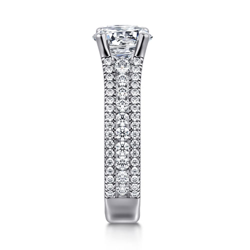 14K White Gold Round Diamond Channel Set Engagement Ring