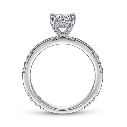 14K White Gold Round Diamond Channel Set Engagement Ring