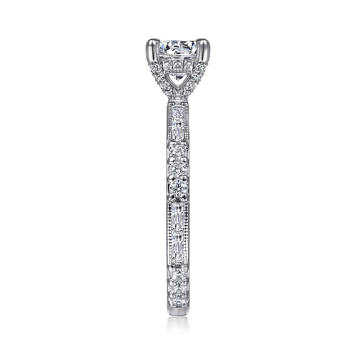 14K White Gold Round Diamond Channel Set Engagement Ring